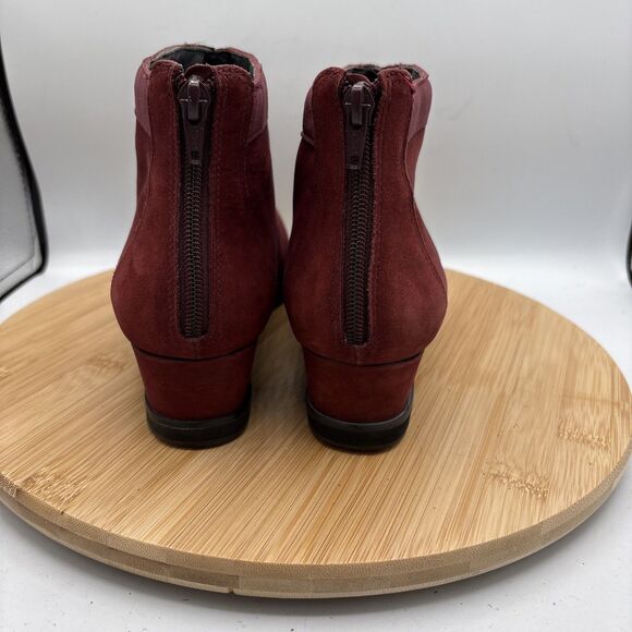 Andre Assous Womens Red Leather Wedge Ankle Boots Back Zip EU 40 M US 9 Spain - Picture 5 of 15